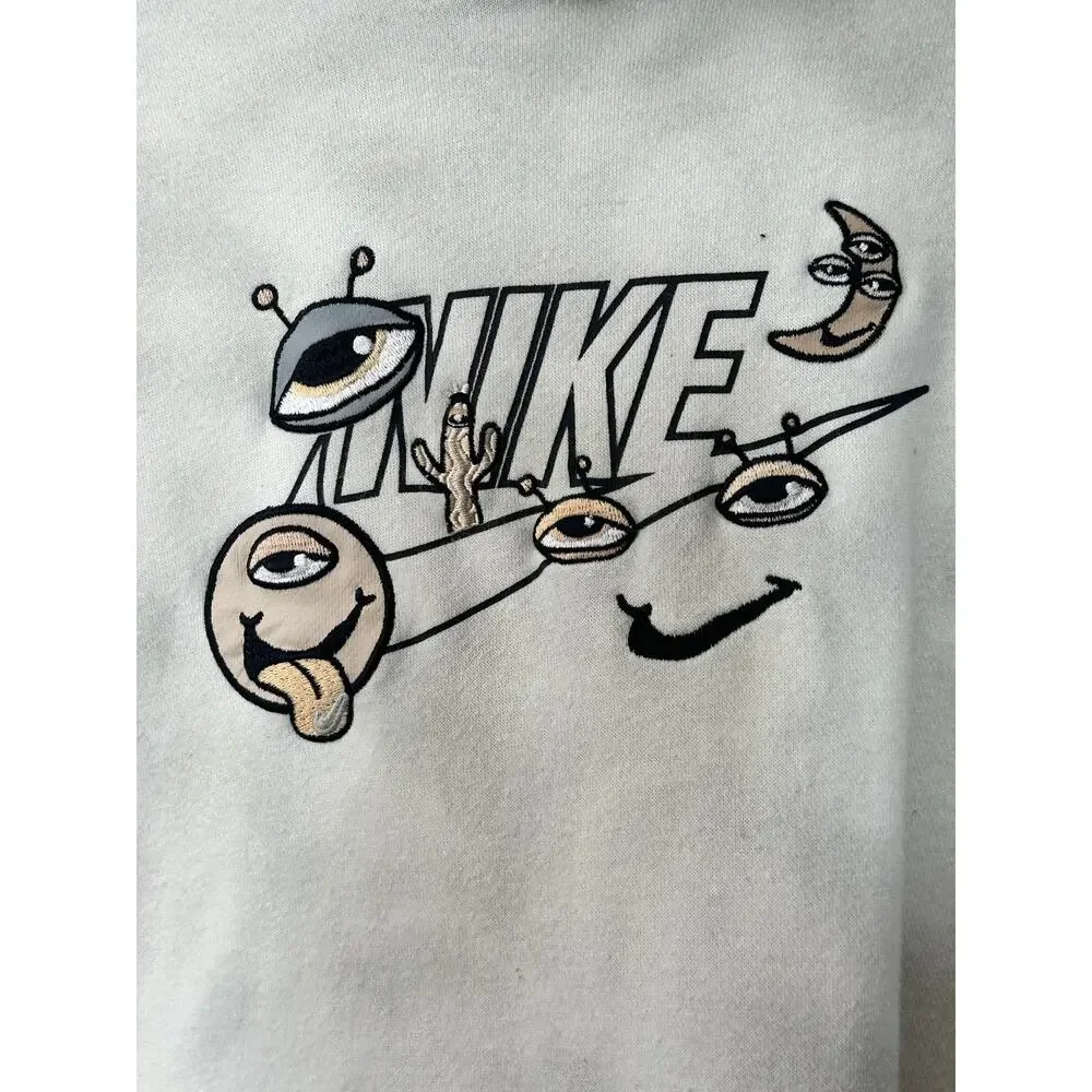 Rare Nike Hoodie Large Tie Dye Alien Swoosh Celestial Grunge Skater Basketball